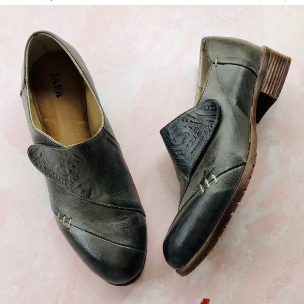 Jafa Leather Slip-On Shoes Sz 37